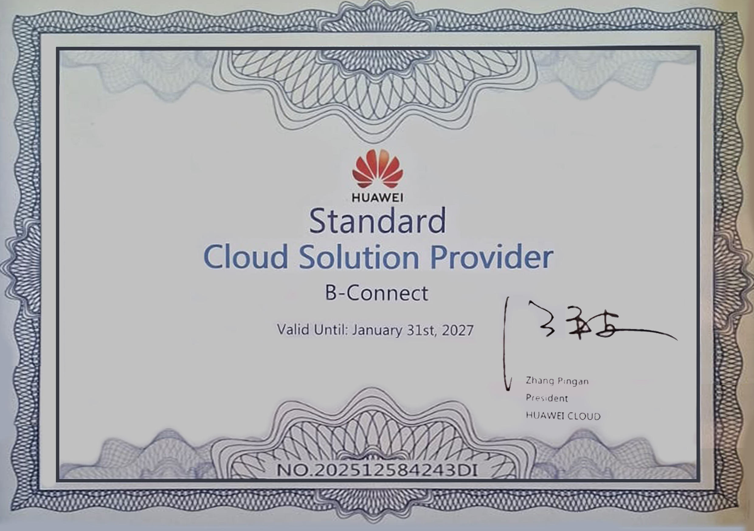 Huawei Partner certificate